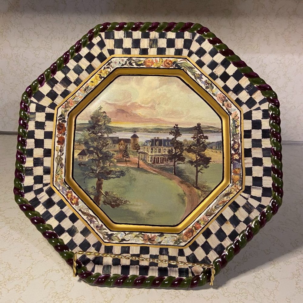 1991 MacKenzie-Childs 2nd Edition Courtly Check Maclachlan Octagon Dinner Plate